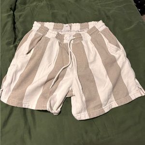 Urban Outfitters Lucien brown Striped Volley Shorts